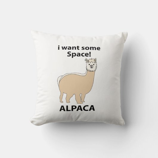 アルパカアルパカ欲しい宇宙おもしろいアルパカ クッション (正面)