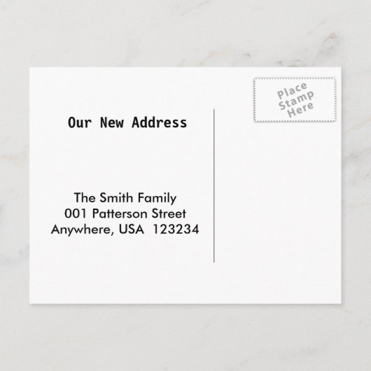 アルパカカップル引っ越しました新しいアドレス 案内ポストカード (裏面)