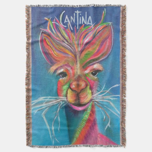 アルパカカンティーナ綿投げ毛布 スローブランケット (正面縦)