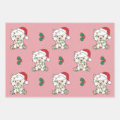 アルパカクリスマスウィンターアニマルズホリデーアルパカ ラッピングペーパーシート (正面3)