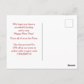 アルパカクリスマスホリデーポストカード ポストカード (裏面)