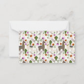 アルパカサクタス花柄動物愛好家 ノートカード (正面)