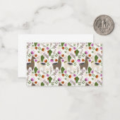 アルパカサクタス花柄動物愛好家 ノートカード (正面/裏面インサイチュ)