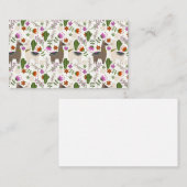 アルパカサクタス花柄動物愛好家 ノートカード (正面/裏面)