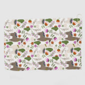 アルパカサボテン花柄動物愛好家 ゴルフタオル (横)