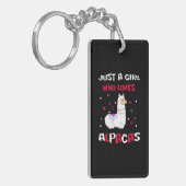 アルパカスアルパカを愛する女の子 キーホルダー (正面左)