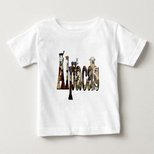アルパカス写真ロゴとアルパカス ベビーTシャツ (正面)