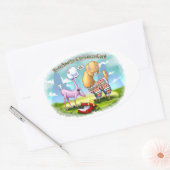 アルパカセーターbyジェフ・ウィリス・アート 楕円形シール (封筒)