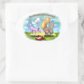 アルパカセーターbyジェフ・ウィリス・アート 楕円形シール (バッグ)