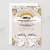 アルパカツインズベビーシャワーサンキューカード サンキューカード (正面/裏面)