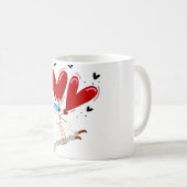 アルパカハートラブヴァレンティーンズデイギフトfor動物L コーヒーマグカップ (正面右)