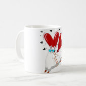 アルパカハートラブヴァレンティーンズデイギフトfor動物L コーヒーマグカップ (正面左)