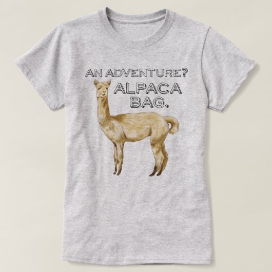 アルパカバッグおもしろい動物ことわざ Tシャツ (デザイン正面)