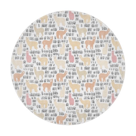 アルパカパターンの群 カッティングボード (正面)