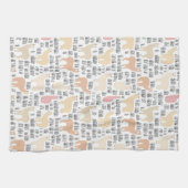 アルパカパターンの群 キッチンタオル (横)