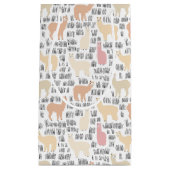 アルパカパターンの群 スモールペーパーバッグ (正面)