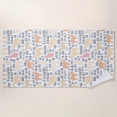 アルパカパターンの群 ビーチタオル (正面)