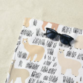 アルパカパターンの群 ビーチタオル (インサイチュ)