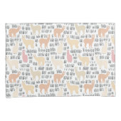 アルパカパターンの群 枕カバー (正面右)