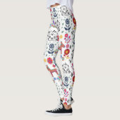 アルパカピナタブルーハウスと花のレギンス レギンス (左)