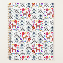 アルパカピナタブルーハウスと花 プランナー手帳