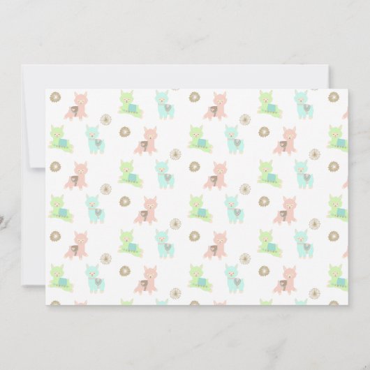 アルパカファースト誕生日パックおもしろい 招待状 (裏面)