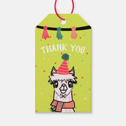 アルパカフィエスタウィンター誕生日 ギフトタグ (正面)