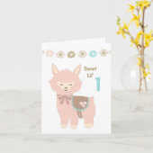 アルパカベビーの誕生日 カード (黄色い花)