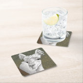 アルパカポートレート2 スクエアペーパーコースター (インサイチュ)