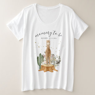 アルパカママパパベビーシャワー プラスサイズTシャツ