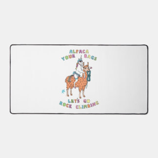アルパカユアバッグレッツゴーロック登山ユニコーン デスクマット
