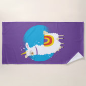 アルパカユニコーン ビーチタオル (正面)