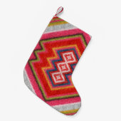 アルパカラフルカモヘアのセーターオーナメントが閉まる。 スモールクリスマスストッキング (正面 (吊り時))