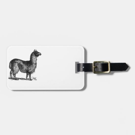 アルパカラマかわいいペルー動物自然アート ラゲッジタグ (正面横)