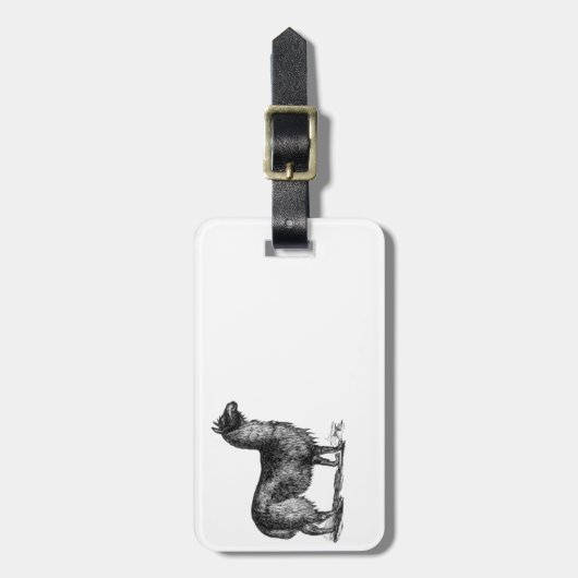 アルパカラマかわいいペルー動物自然アート ラゲッジタグ (正面縦)