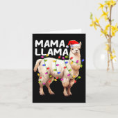 アルパカラマクリスマス照明サンタハットママラマCh カード (黄色い花)