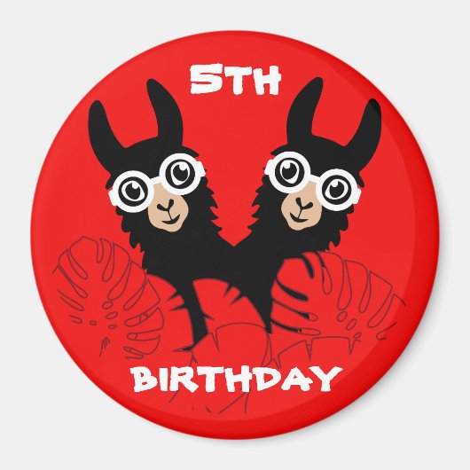 アルパカラマツインズ誕生日 マグネット (正面)