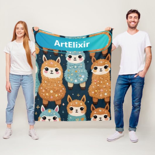 アルパカラマ3基 フリースブランケット (インサイチュ)