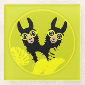 アルパカラマ・ツインズ ガラスコースター (正面)