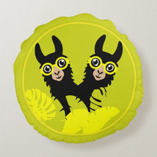 アルパカラマ・ツインズ ラウンドクッション (裏面)