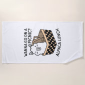 アルパカランチ ビーチタオル (正面)