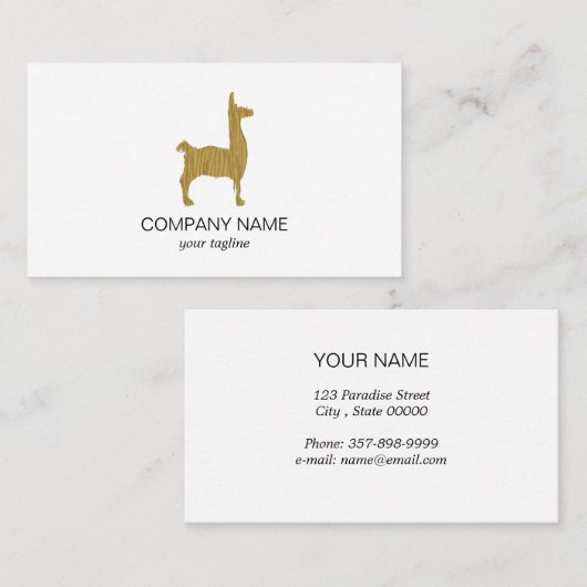 アルパカラ   マモダンかわいい動物 名刺 (正面/裏面)