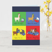 アルパカロードトリップグリーティングカード カード (黄色い花)