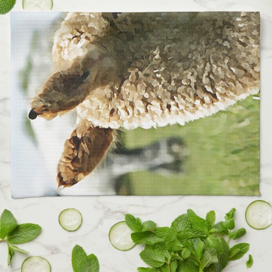 アルパカ愛 キッチンタオル (折り畳み)