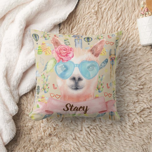 アルパカ愛 クッション (ブランケット)