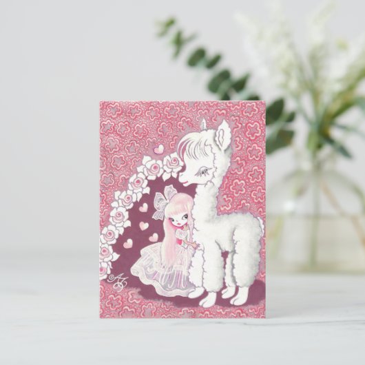 アルパカ愛 ポストカード (スタンド正面)