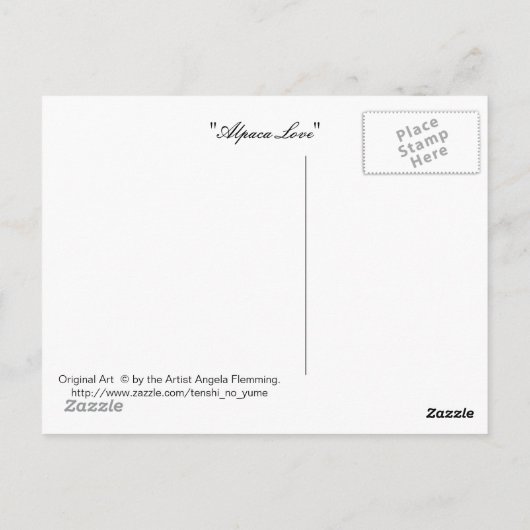 アルパカ愛 ポストカード (裏面)