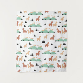 アルパカ春ガーデン タペストリー