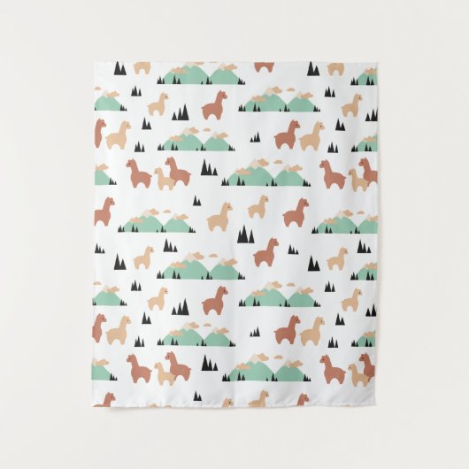 アルパカ春ガーデン タペストリー (正面)