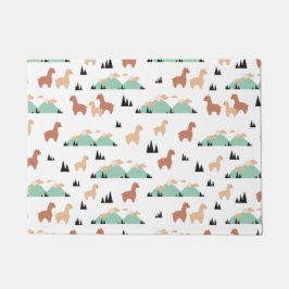 アルパカ春ガーデン ドアマット